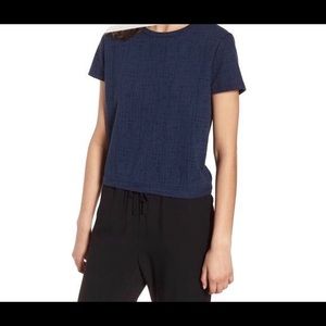 Navy Back Tie Top